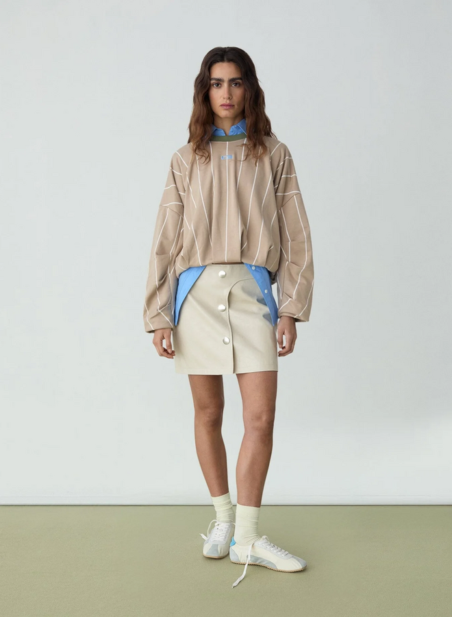 LAAGAM - Kelly Striped Sweatshirt - Beige