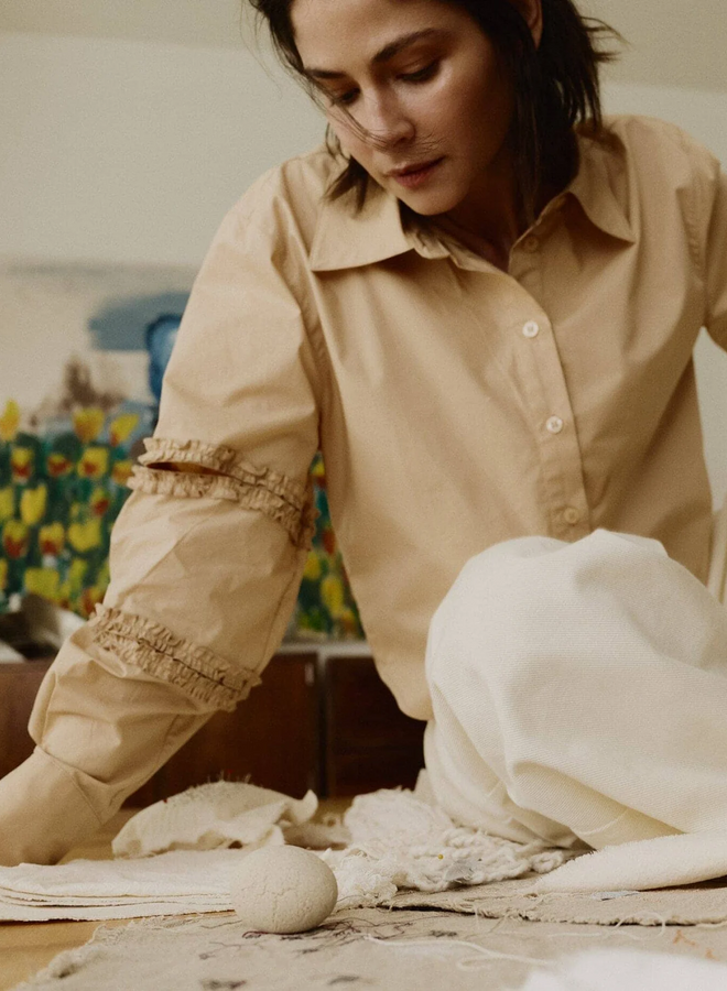 LAAGAM - Muna Cut-Out Shirt - Sand