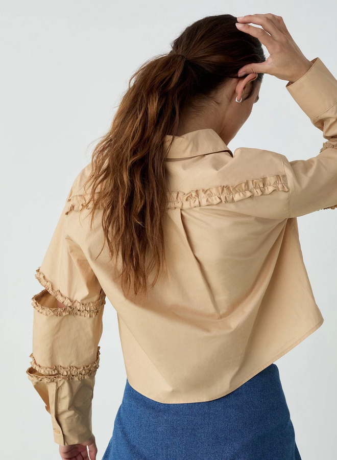 LAAGAM - Muna Cut-Out Shirt - Sand