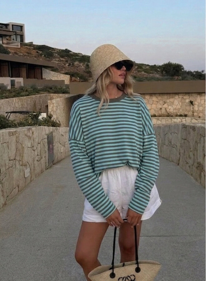 Longsleeves Honey Bee - Teal et Marron