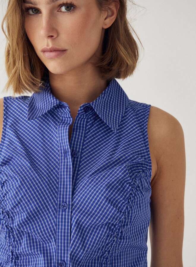 Noella - N-Micaiah Blouse Davy - Blue Check