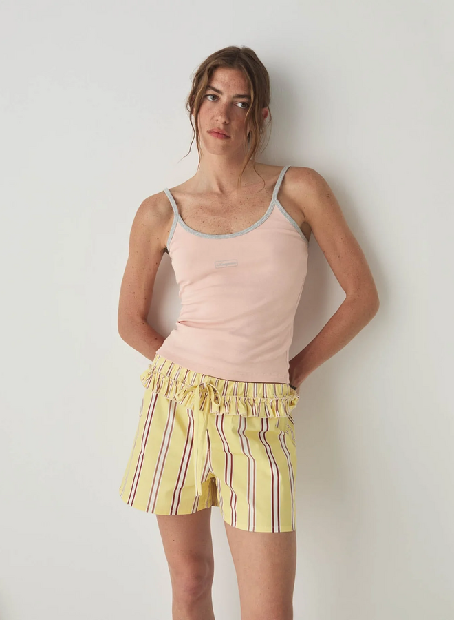 LAAGAM - Caos Poplin Boxer Pants - Butter