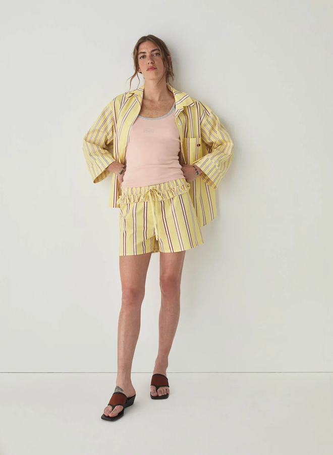 LAAGAM - Caos Poplin Boxer Pants - Butter