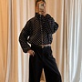 Polka Dot Bomber Jacket - Noir et Blanc