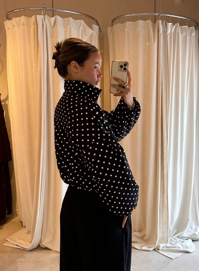 Polka Dot Bomber Jacket - Noir et Blanc