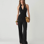 LAAGAM - Dora Ruched Linen Top - Black