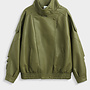Alix Faux Leather Bomber - Green