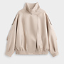 Alix Faux Leather Bomber - Beige