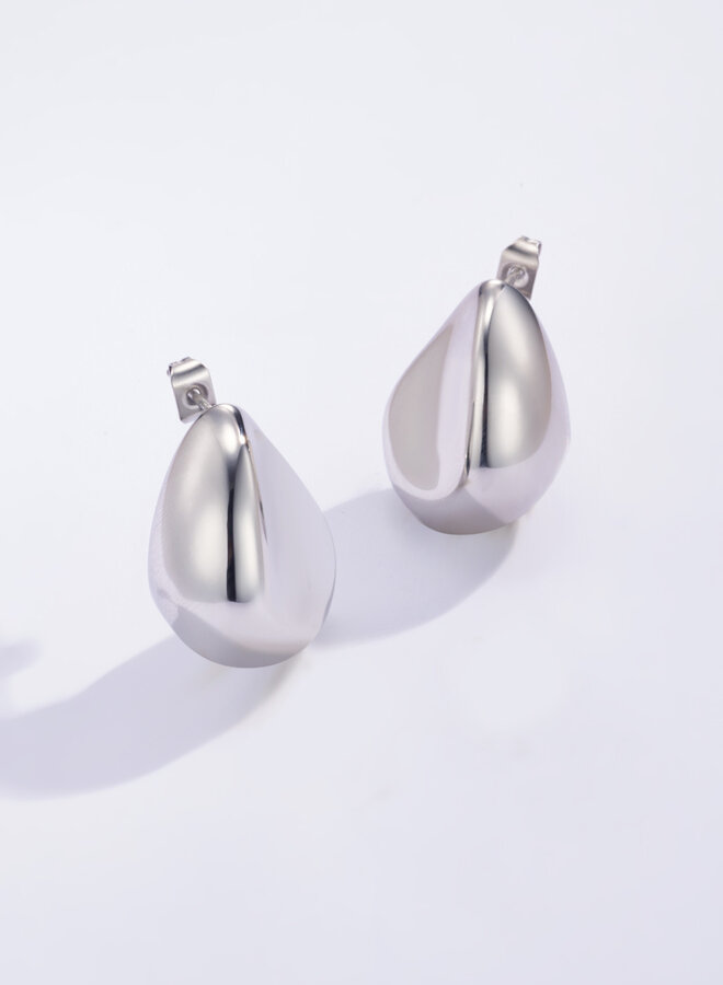 Lucy - Earrings Buttoned - Silver