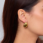 Lucy - Earrings Buttoned - Gold