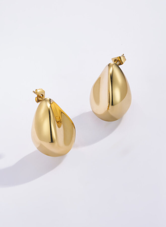 Lucy - Earrings Buttoned - Gold
