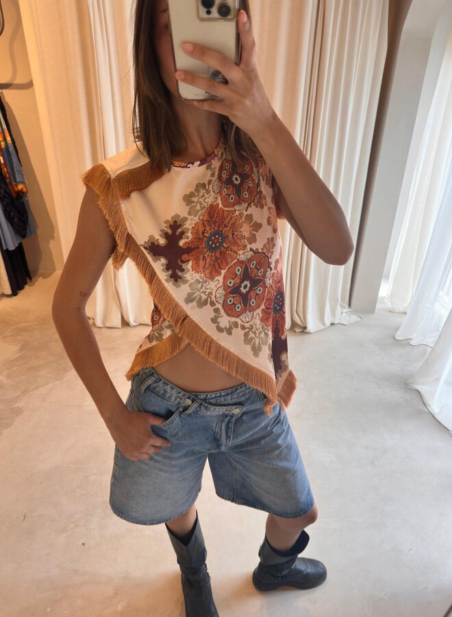 Fringe Top Shakira - Beige