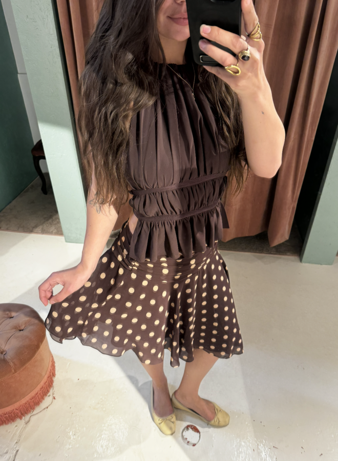 Jupe Polka Dot - Marron