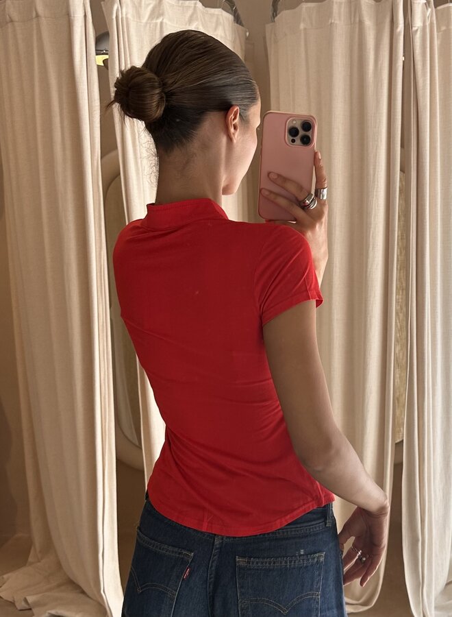 Piper Fitted Top - Rouge