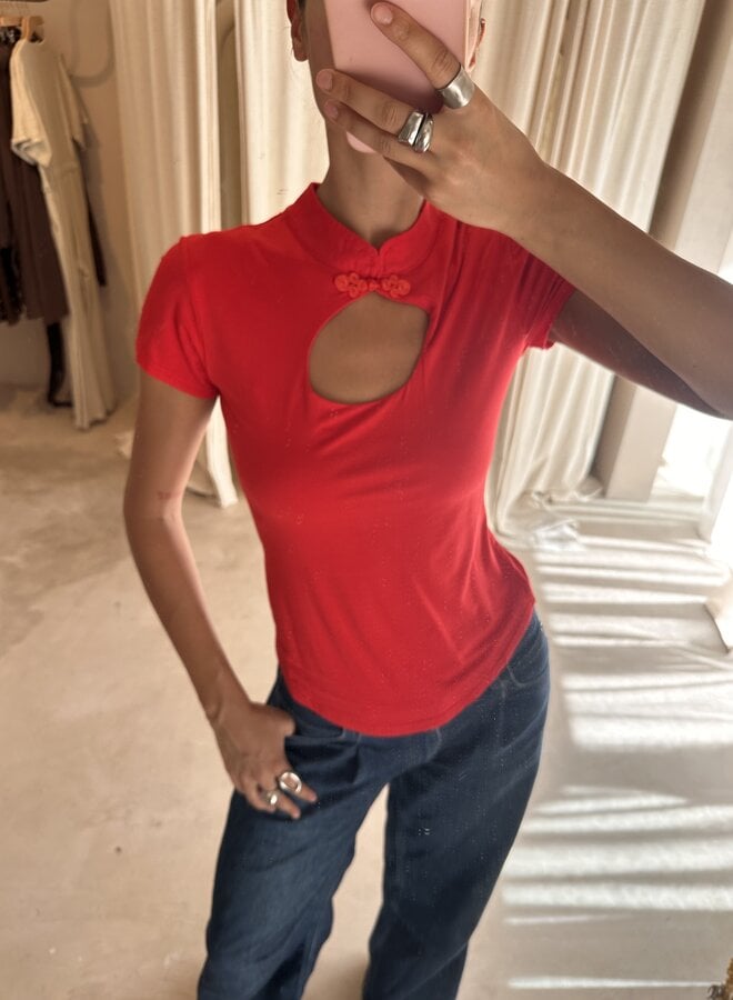 Piper Fitted Top - Rouge