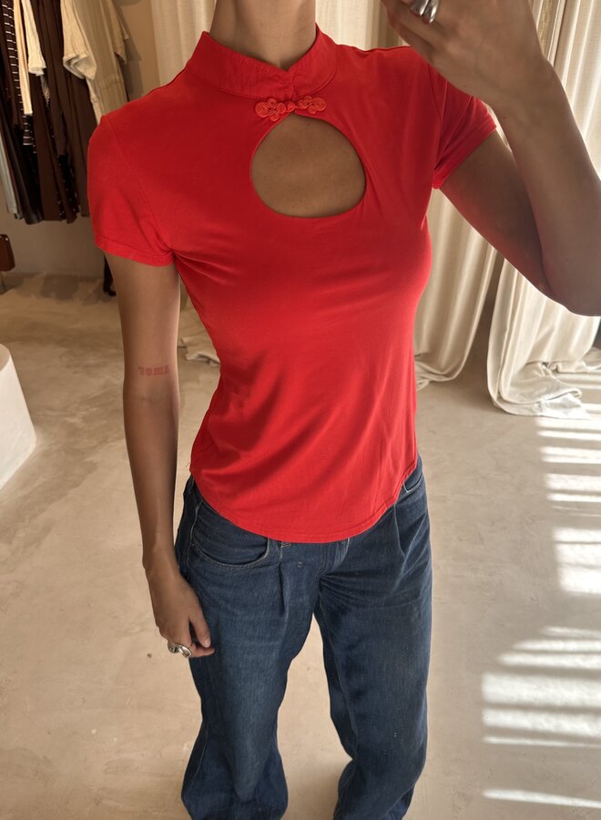 Piper Fitted Top - Rouge