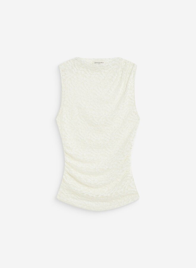 G&M - Sleeveless Avilla Lace Top - Ecru