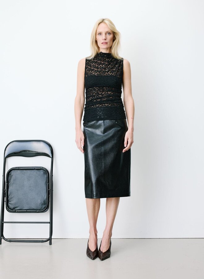 G&M - Sleeveless Avilla Lace Top - Noir