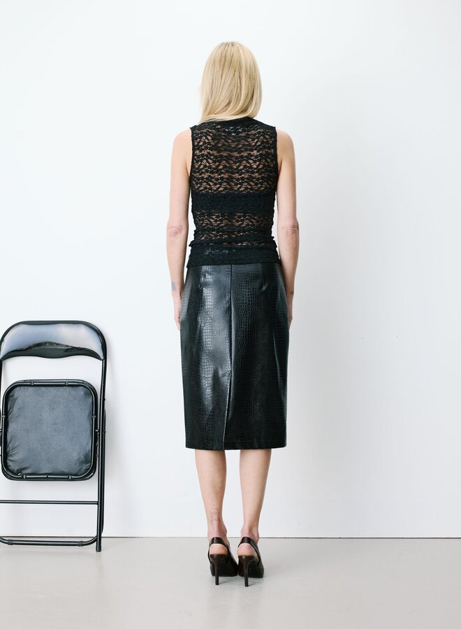G&M - Sleeveless Avilla Lace Top - Noir