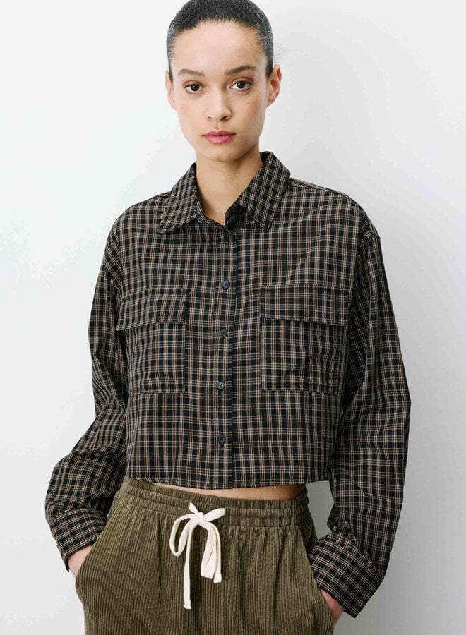 G&M - Boxy Cropped Shirt Azelle - Noir