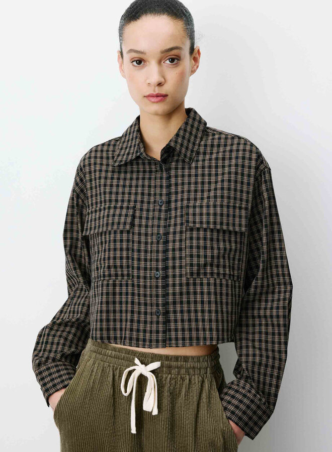 G&M - Boxy Cropped Shirt Azelle - Noir
