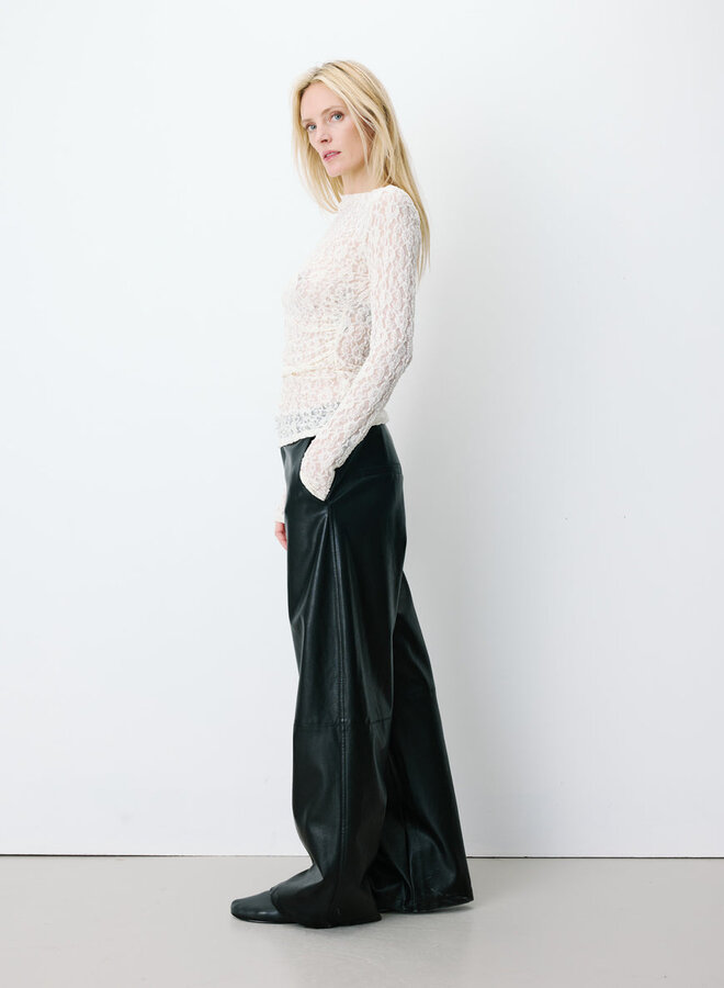G&M - Boat-Neck Lace Top Avoine - Ecru