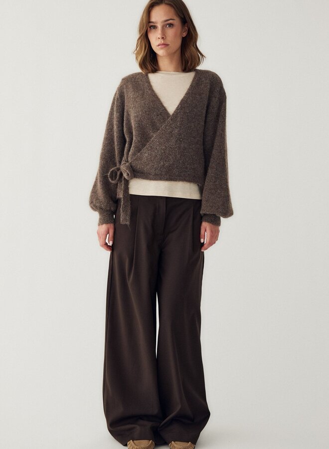 Noella - N-Maelee Knit Cardigan - Timber Brown Melange