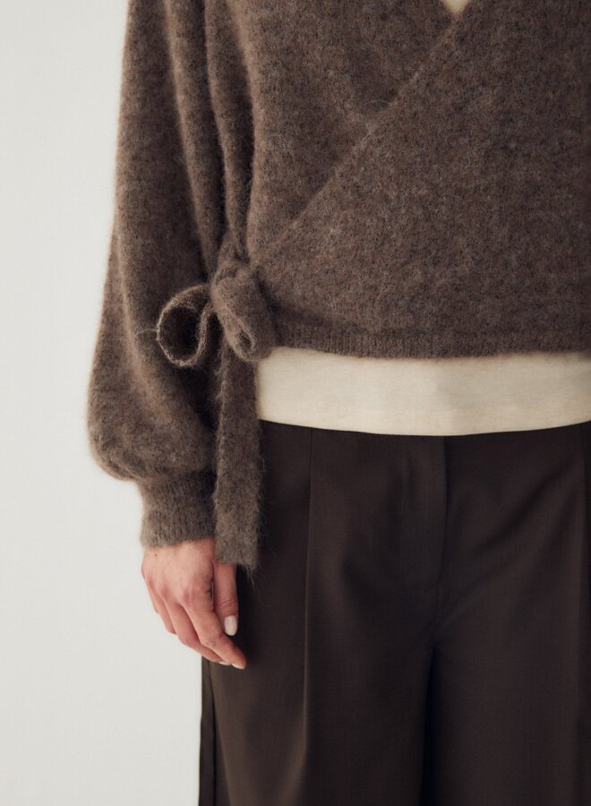 Noella - N-Maelee Knit Cardigan - Timber Brown Melange