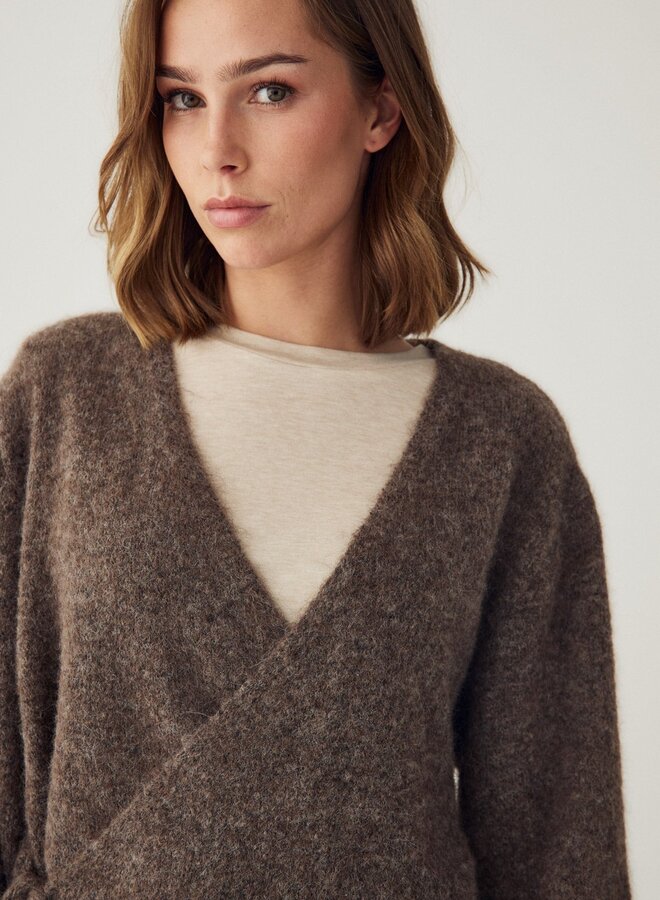 Noella - N-Maelee Knit Cardigan - Timber Brown Melange