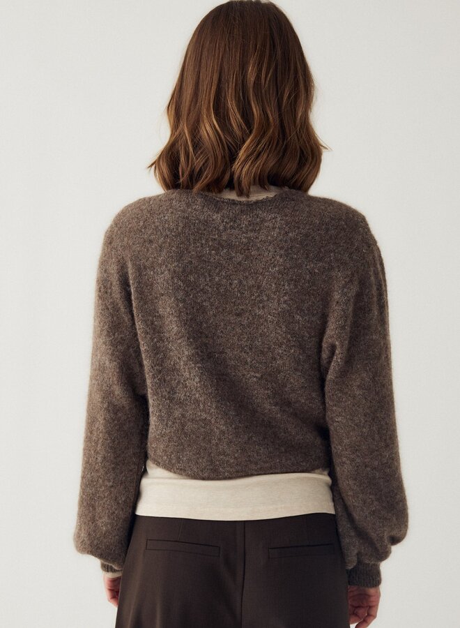Noella - N-Maelee Knit Cardigan - Timber Brown Melange