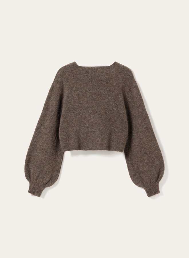 Noella - N-Maelee Knit Cardigan - Timber Brown Melange