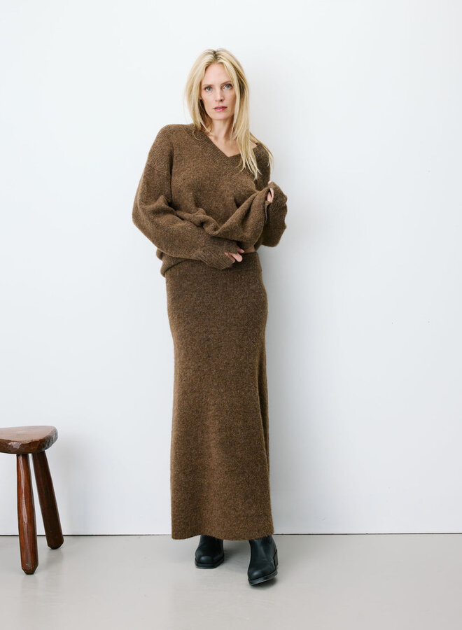G&M - Flared Maxi Skirt Aluna - Chocolat
