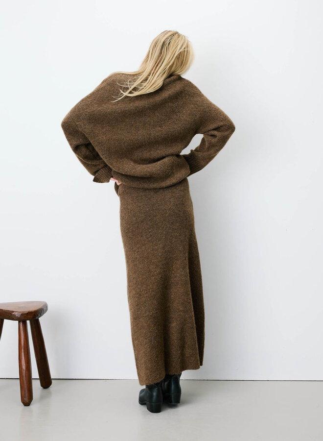 G&M - Flared Maxi Skirt Aluna - Chocolat
