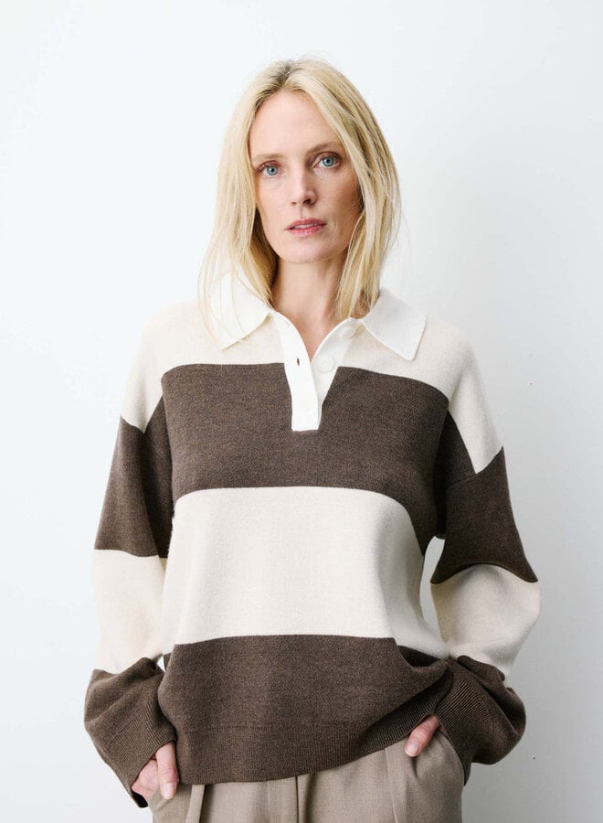 G&M - Oversized Polo Sweater Astre - Sable