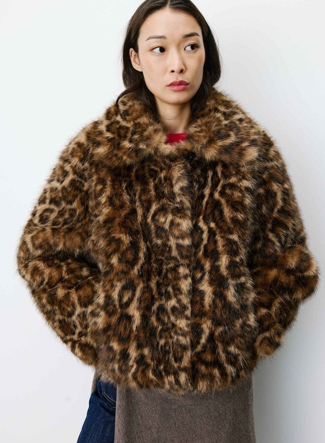 G&M - Short Leopard Faux-Fur Coat Alva - Leo