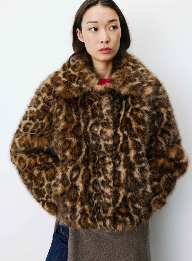 G&M - Short Leopard Faux-Fur Coat Alva - Leo