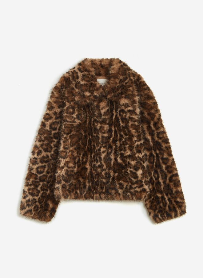G&M - Short Leopard Faux-Fur Coat Alva - Leo