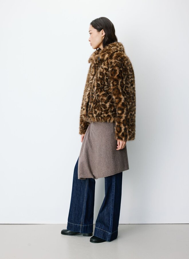 G&M - Short Leopard Faux-Fur Coat Alva - Leo