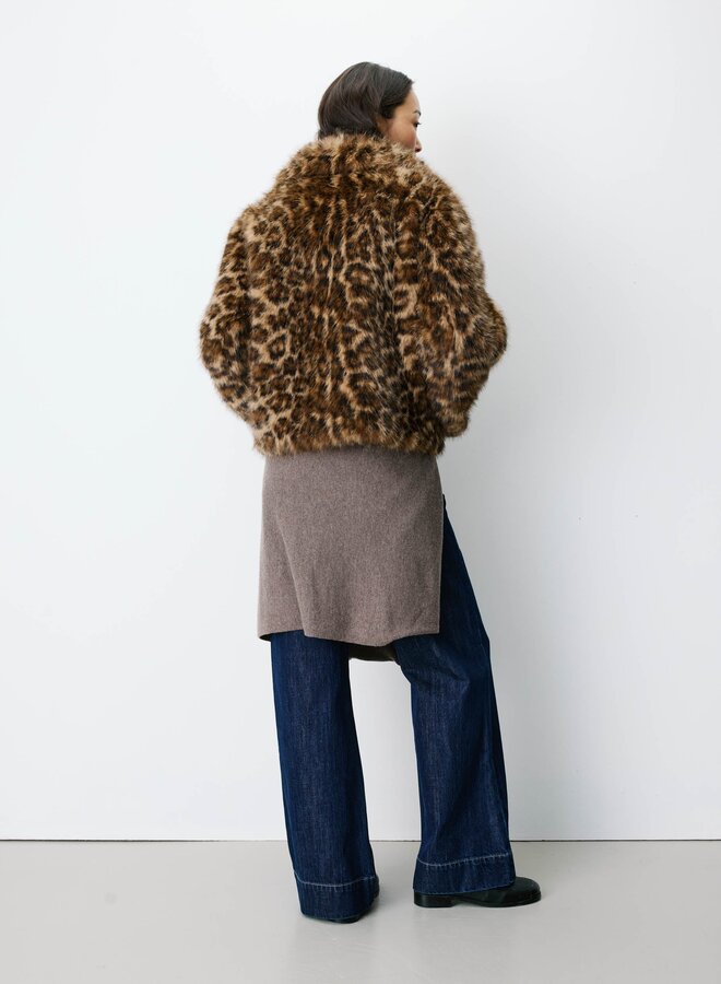 G&M - Short Leopard Faux-Fur Coat Alva - Leo