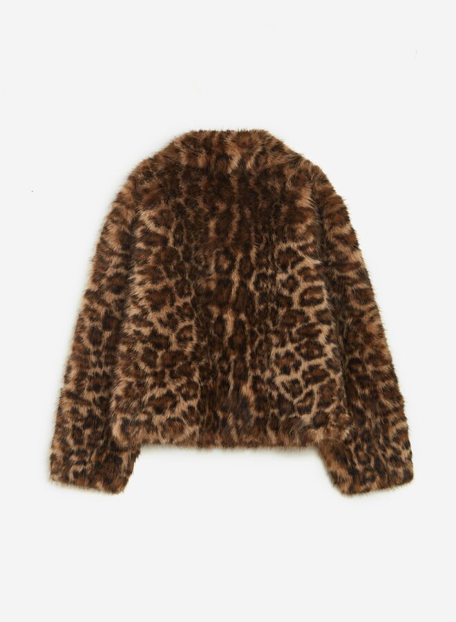 G&M - Short Leopard Faux-Fur Coat Alva - Leo