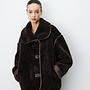G&M - Oversized Buttoned Faux-Fur Coat Amelio - Chocolat