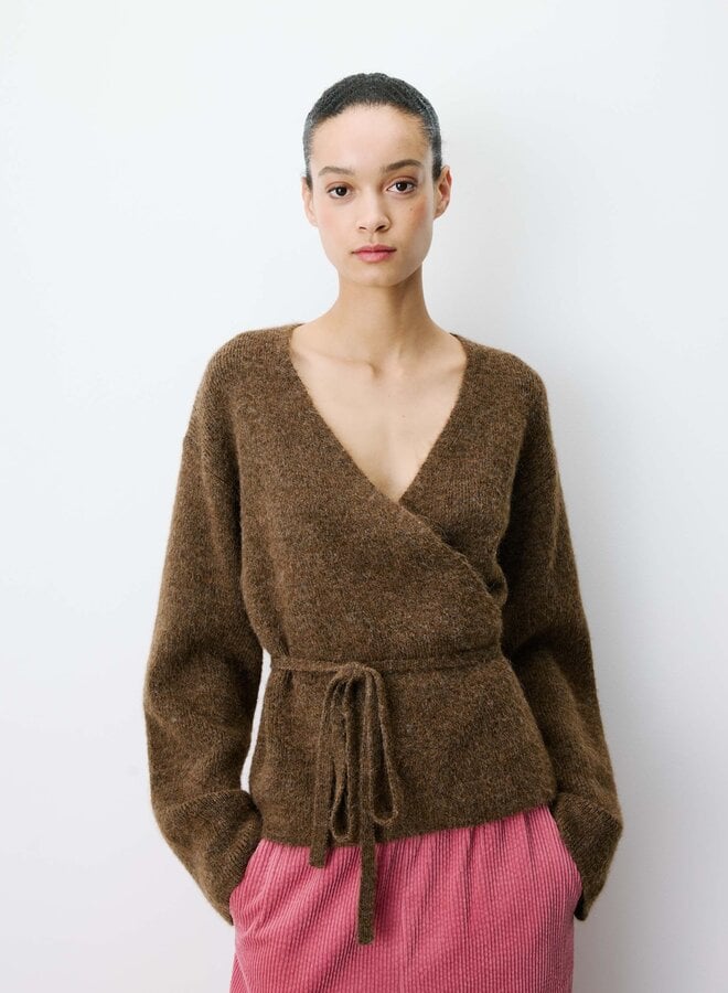 G&M - Wrap Knit Cardigan Anior - Chocolate