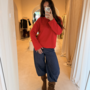 Oversized Long Sleeves T-Shirt - Rouge
