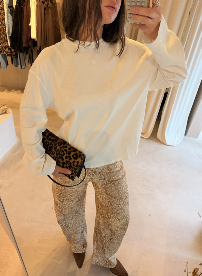 Oversized Long Sleeves T-Shirt - Blanc
