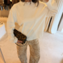 Oversized Long Sleeves T-Shirt - Blanc