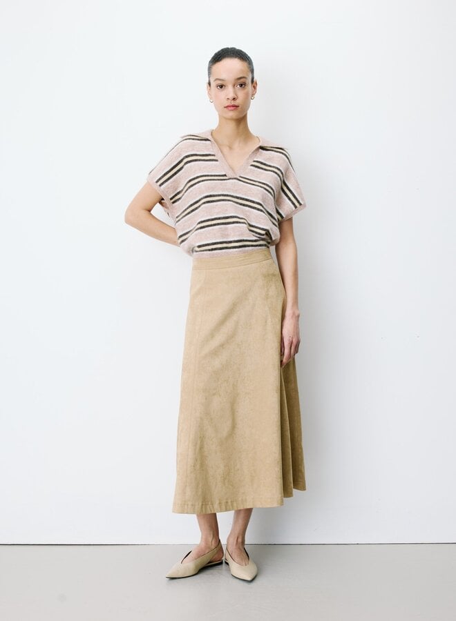 G&M - Flared Maxi Suede-Effect Skirt Ariana - Coffee