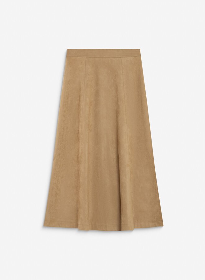 G&M - Flared Maxi Suede-Effect Skirt Ariana - Coffee