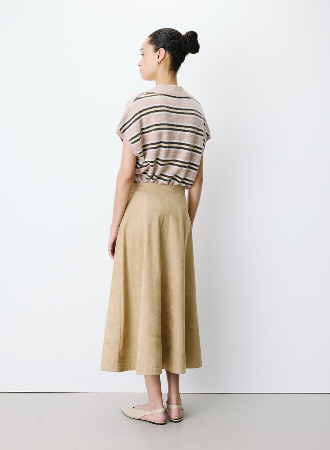 G&M - Flared Maxi Suede-Effect Skirt Ariana - Coffee