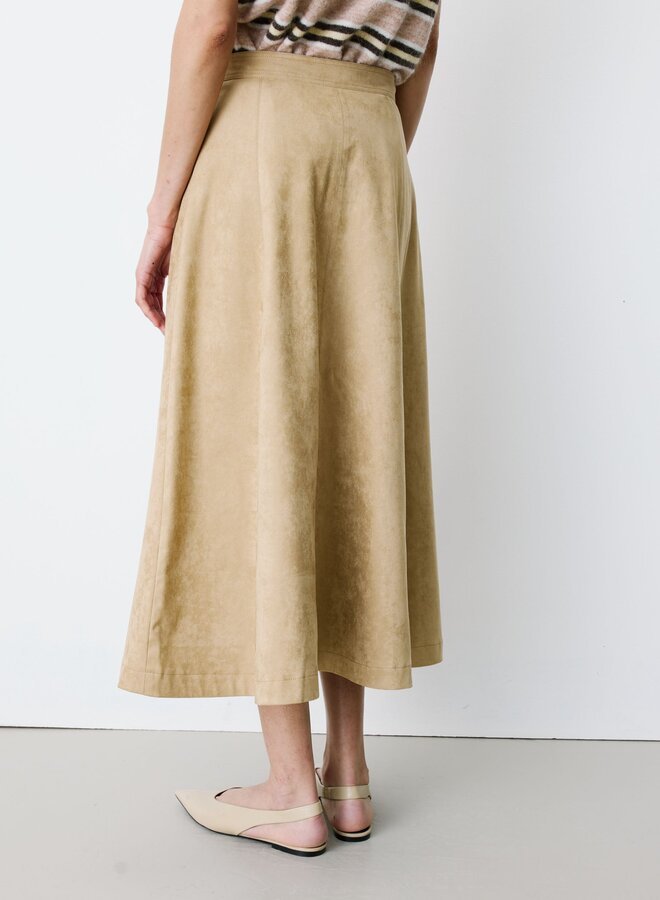 G&M - Flared Maxi Suede-Effect Skirt Ariana - Coffee