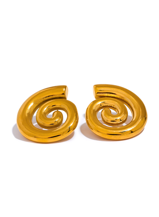 LUCY - Spiral Jazz Earrings - Gold